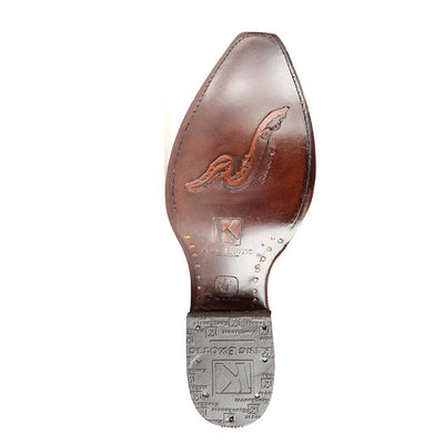 Men's King Exotic Snip Toe Eel Boots Handcrafted Burnished Cognac (494RD0857) 2   - from alligatorwarehouse.com