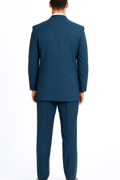 Mens Steel Blue 3-Button Classic Suit – Formal Business Attire with Vest, Tie and Pocket Square 2   - from alligatorwarehouse.com