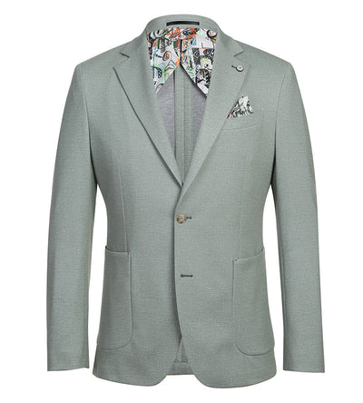 Half Canvas Slim Fit Blazer in Light Sage Gray 2 SO6PS24-4_Riserva-JKT_38R  - from alligatorwarehouse.com