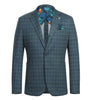 Half Canvas Slim Fit Blazer in Green Blue Check 2 SO6PS24-12_Riserva-JKT_40R  - from alligatorwarehouse.com
