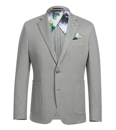 Half Canvas Slim Fit Blazer in Gray 2 SO6PS24-2_Riserva-JKT_38R  - from alligatorwarehouse.com