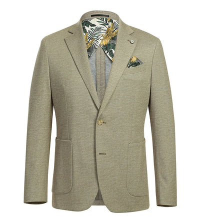 Half Canvas Slim Fit Blazer in Khaki 2 SO6PS24-1_Riserva-JKT_38R  - from alligatorwarehouse.com