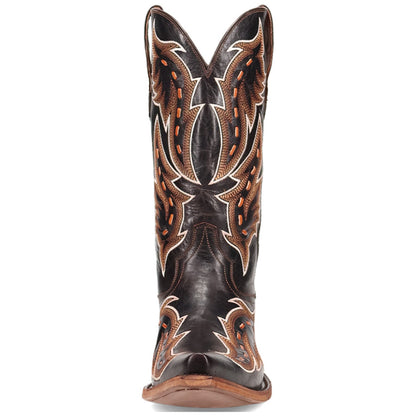 Dan Post Men's Racer Black Leather Snip Toe Western Boots