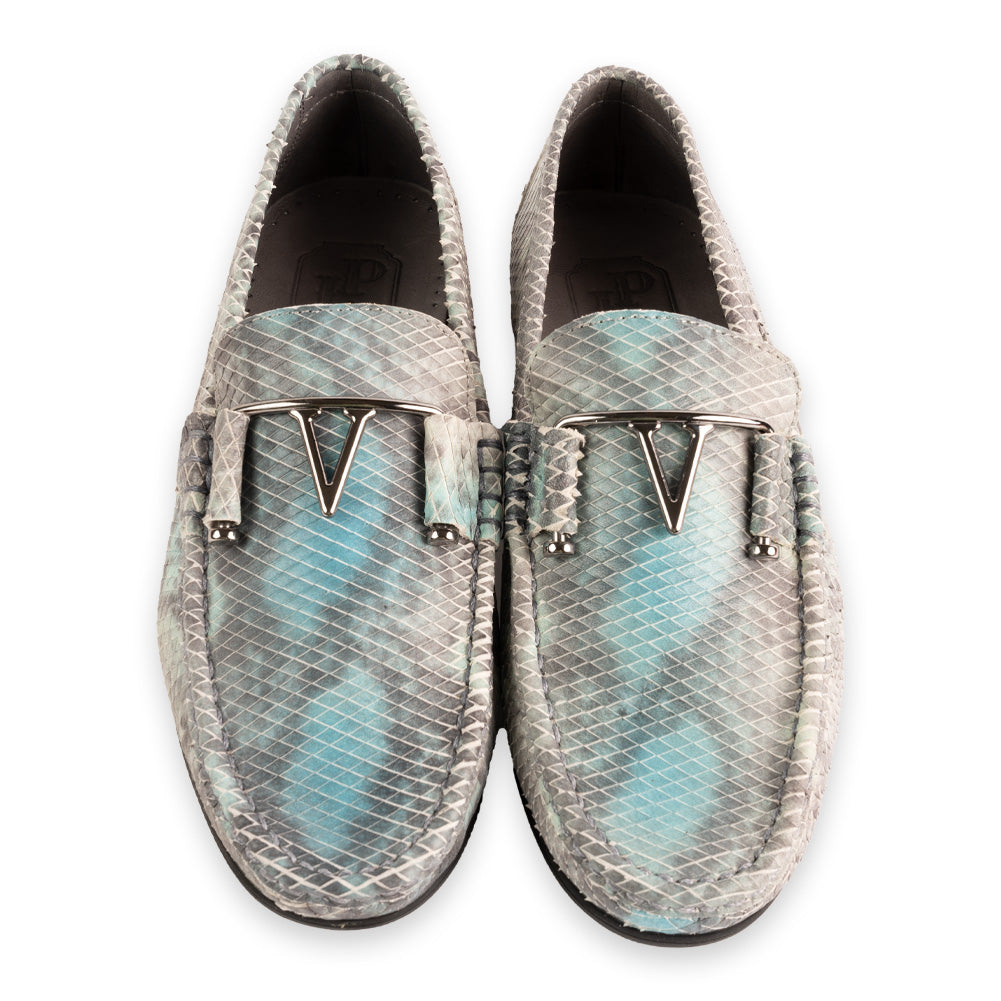 P0211 -3218 Python Print V buckle- Multi Blue