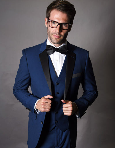 Mens 2 Button Modern Fit Vested Wool Tuxedo in Sapphire Blue 1 F2-8313  - from alligatorwarehouse.com