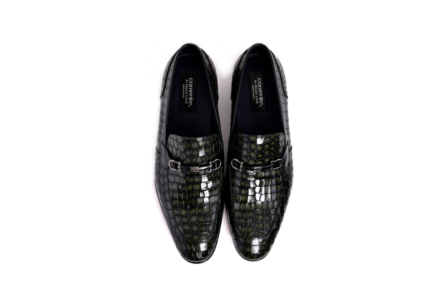 C01708-3470BC Croco Leather with Buckle-Green