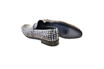 C017-3470C Croco Leather loafer- Grey