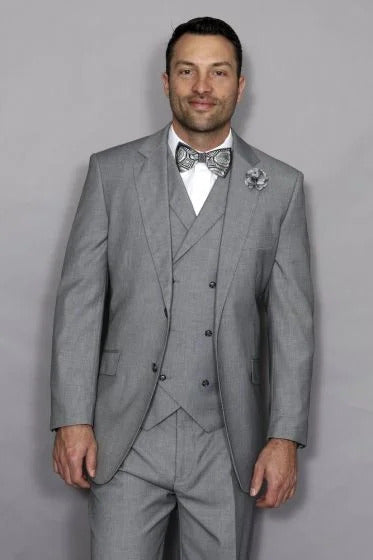 Statement Men's 3 Piece 100% Wool Suit - Elegant Solid