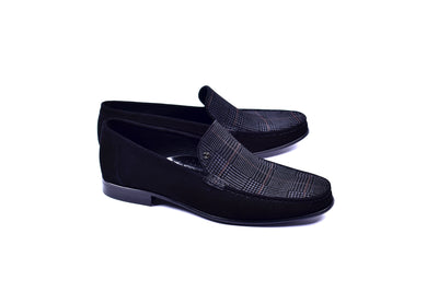 C0014058-3898S Suede Hand-sewn loafer- Black