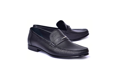 C0014059-3898 Hand-sewn deer skin  Loafer Black