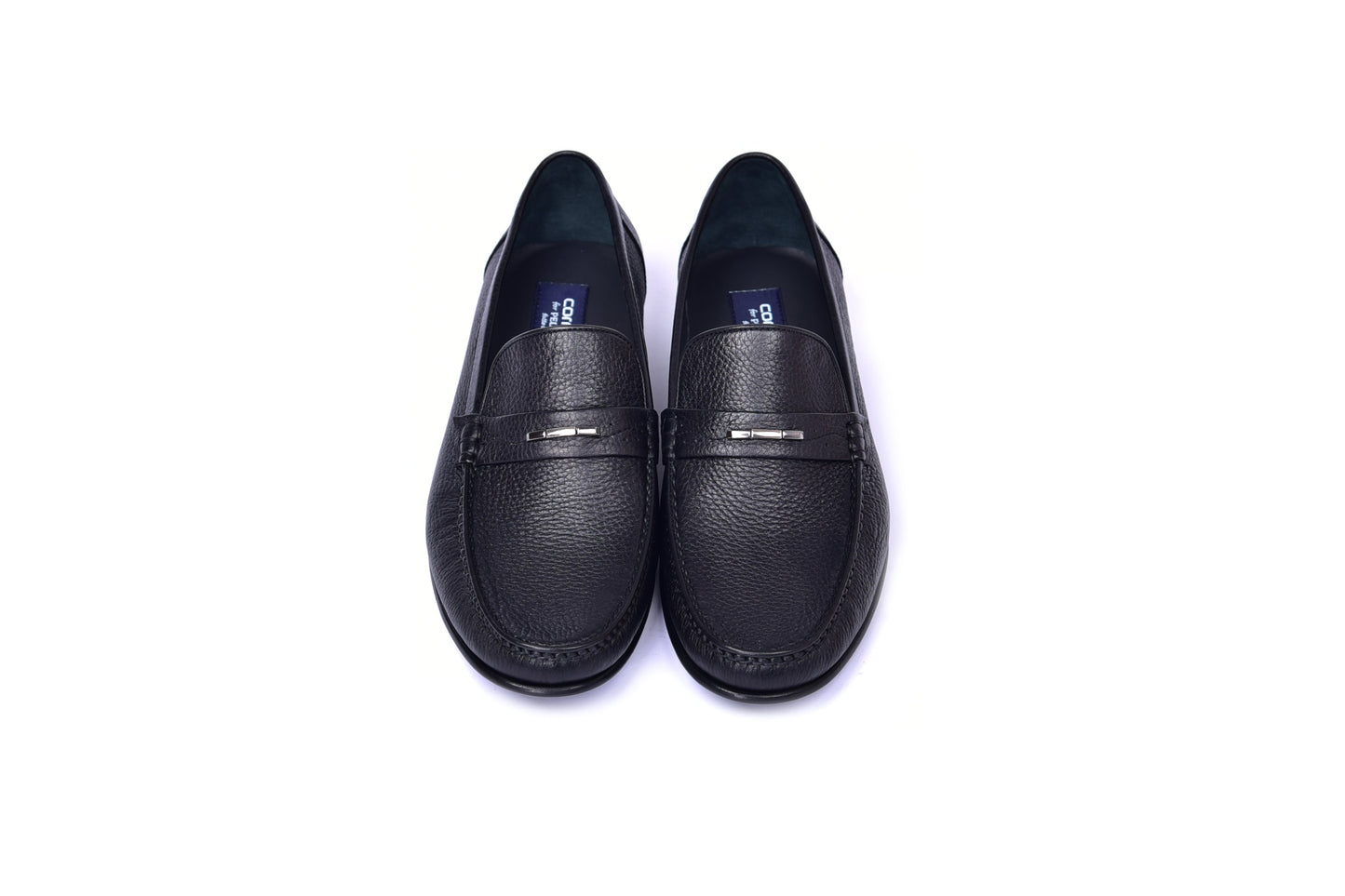 C0014059-3898 Hand-sewn deer skin  Loafer Black