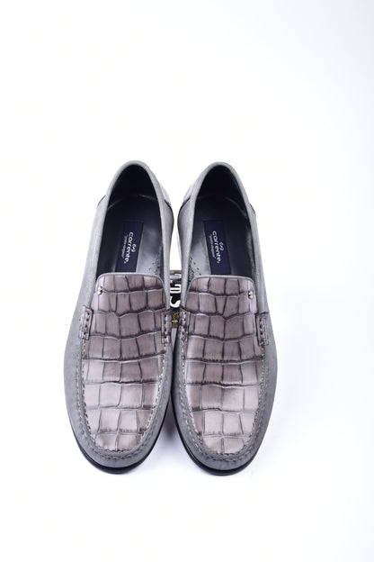 C0014056-3898C Suede And Croco print vamp-Grey