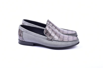 C0014056-3898C Suede And Croco print vamp-Grey