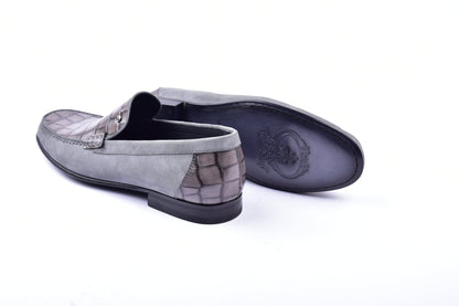 C0014056-3898C Suede And Croco print vamp-Grey