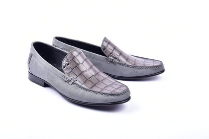 C0014056-3898C Suede And Croco print vamp-Grey