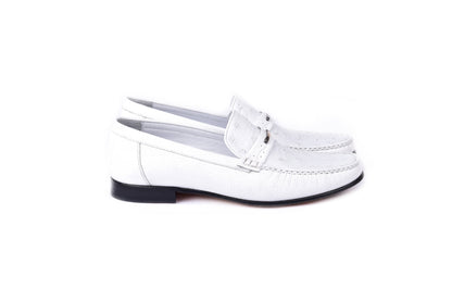 C0014053-3898Ost- Genuine Ostrich- White