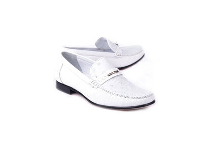 C0014053-3898Ost- Genuine Ostrich- White