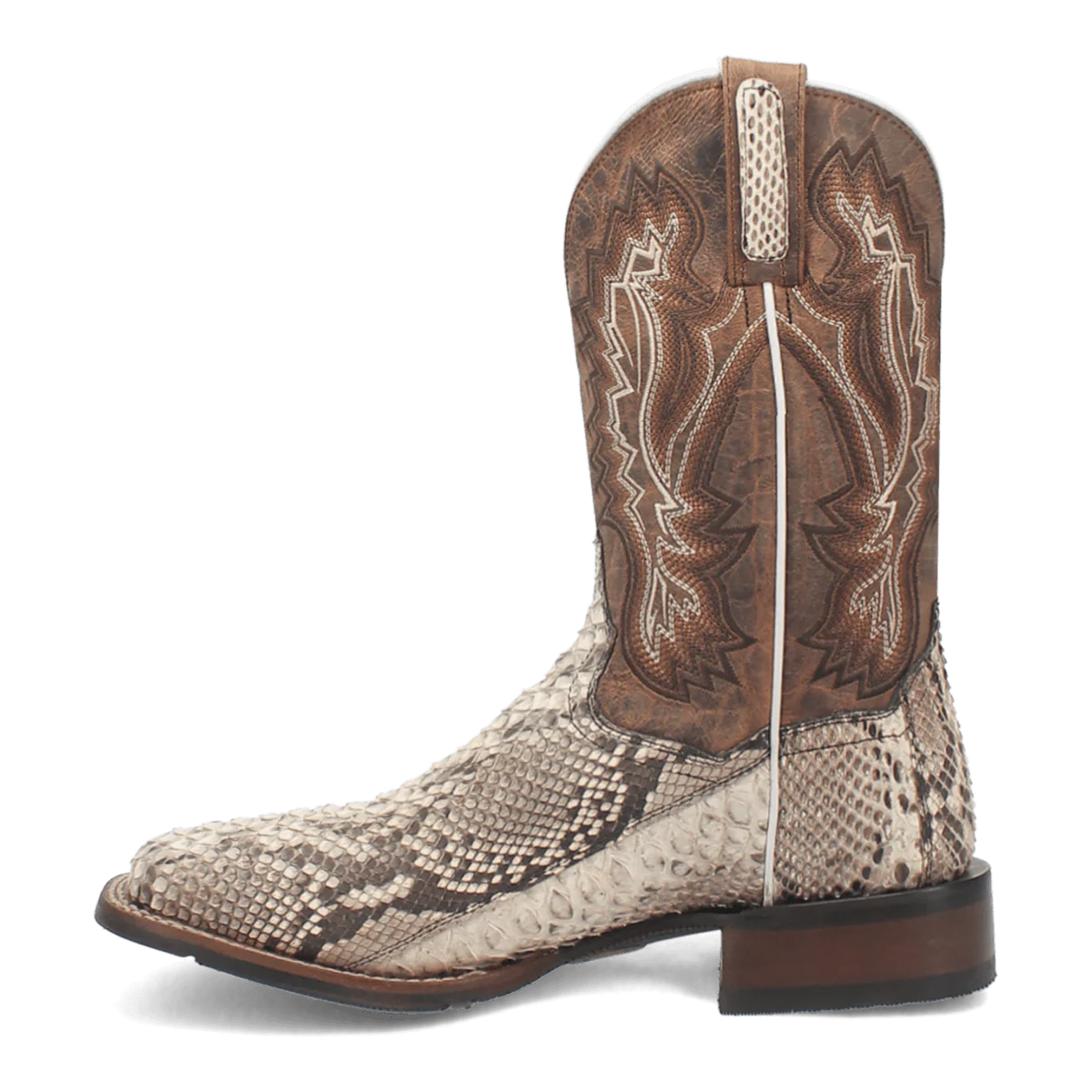 Dan Post Men's Brutus Python Snakeskin Square Toe Boots - Natural