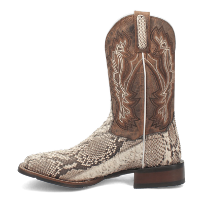 Dan Post Men's Brutus Python Snakeskin Square Toe Boots - Natural 3 DP4917_7.5_D  - from alligatorwarehouse.com