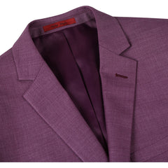 293-16 Men's Slim Fit Notch Lapels Berry Solid Suits