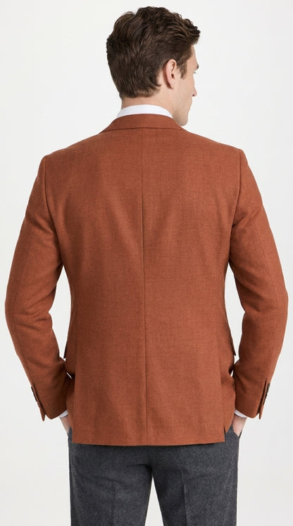 Men’s Burnt Orange Suit Jacket – 2 Button Notch Lapel Formal Blazer