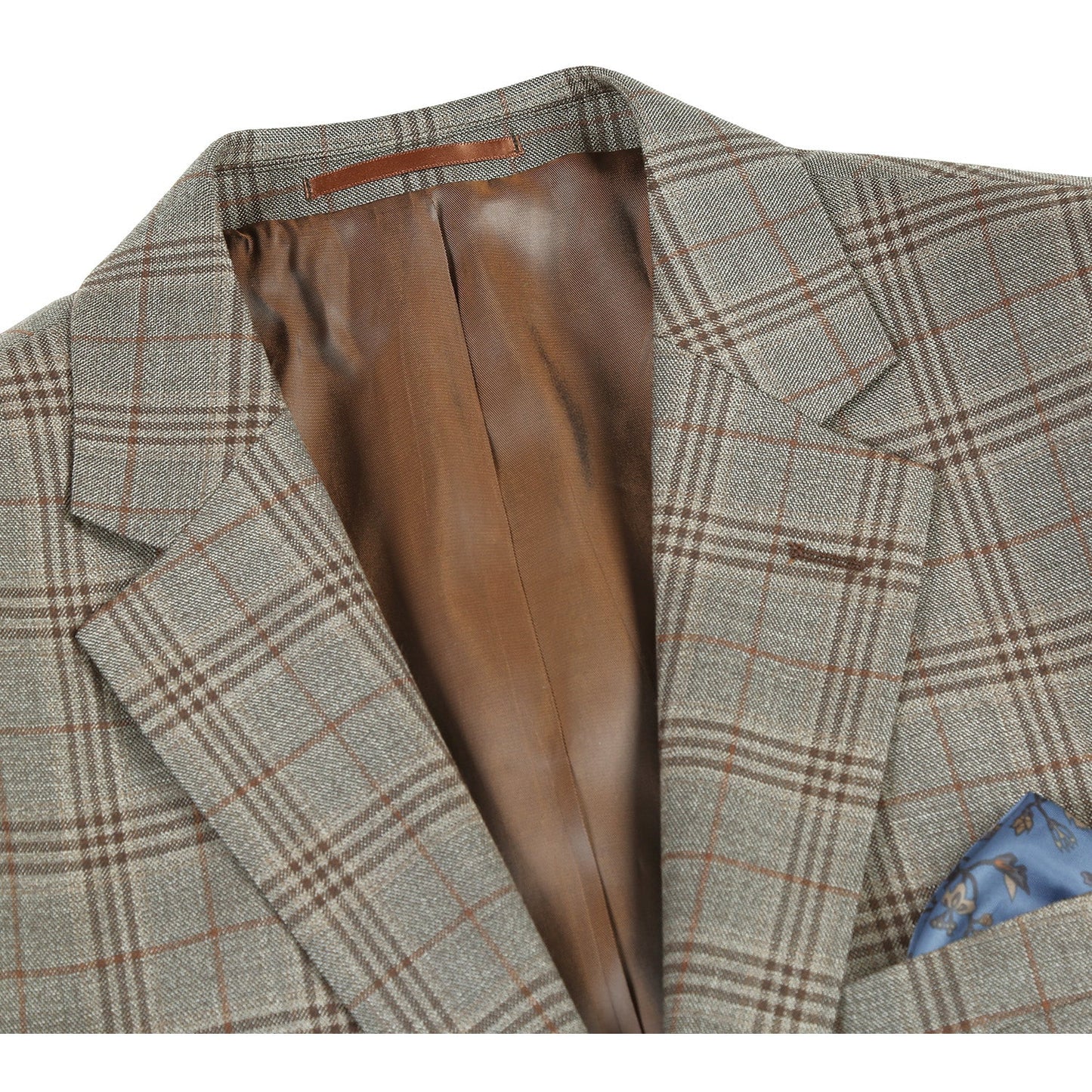 563-12 Men's Slim Fit Wool Checked Suits