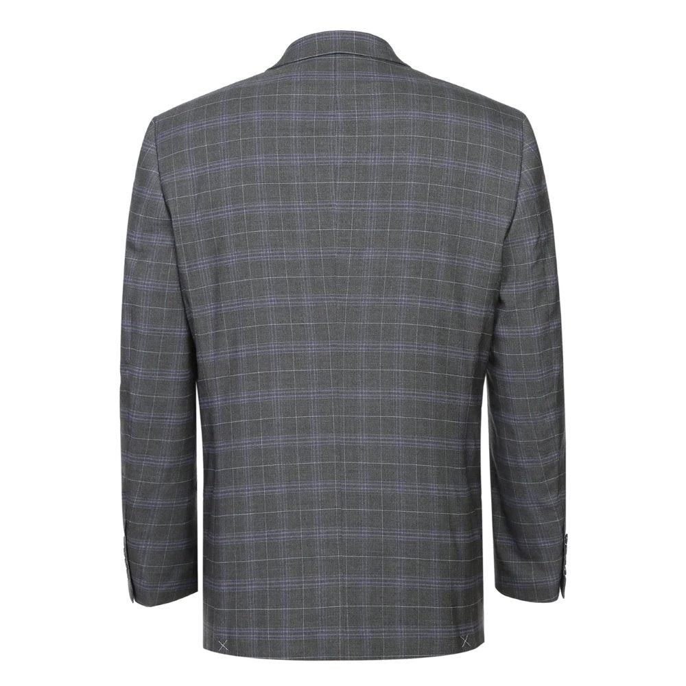 Lozano Collection - Men's 2 Piece Regular Fit Gray Check Suit