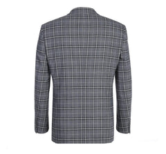 Lozano Collection - Men's 2 Piece Regular Fit Gray Check Pattern Suit