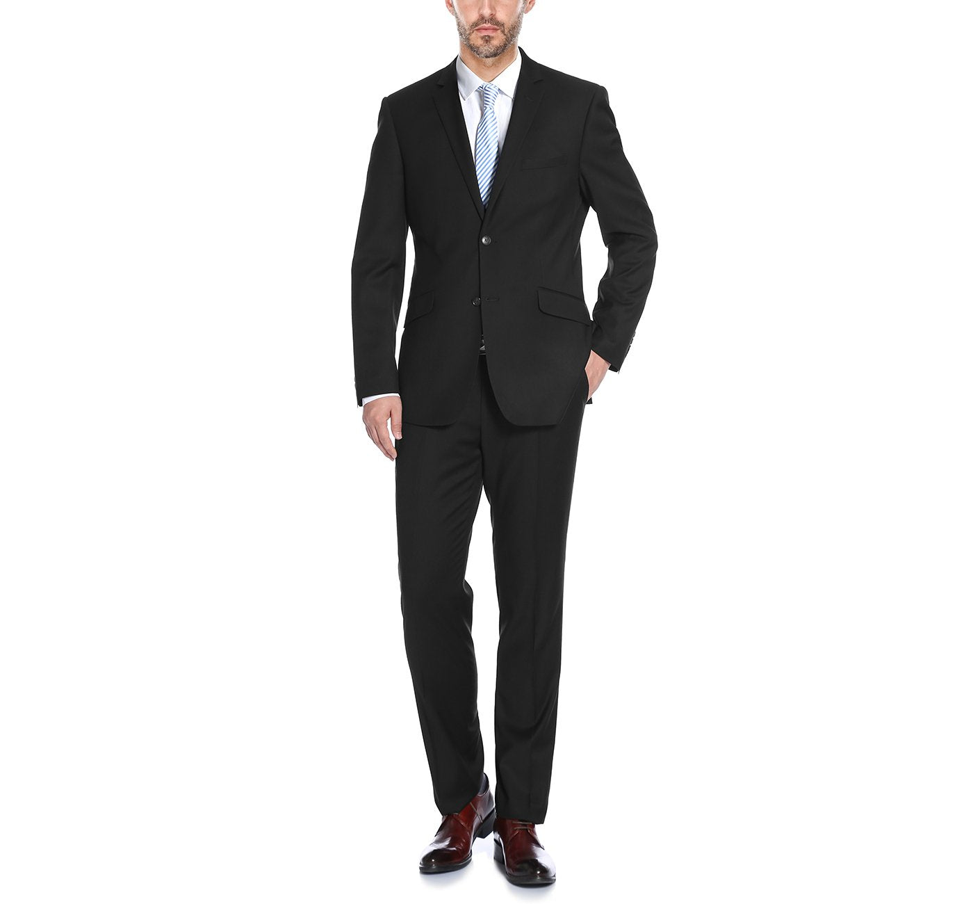2110-1 Men's Slim Fit Solid Stretch 2-Piece Suit 2 SO62110-1 SLIM 2PC_34S  - from alligatorwarehouse.com