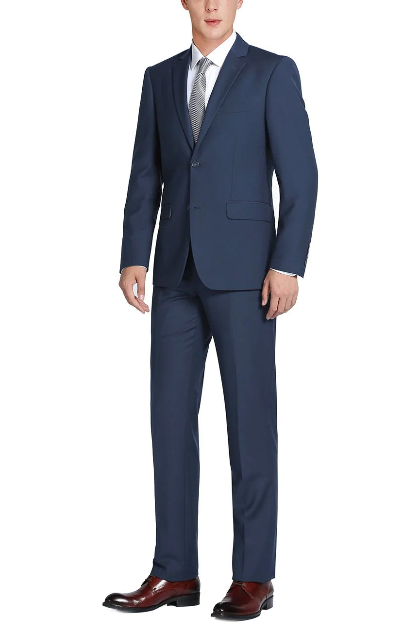 (34S, 36R, 38L, 50S, 58L) 2 Piece Suit 2 Buttons Regular Fit In Navy