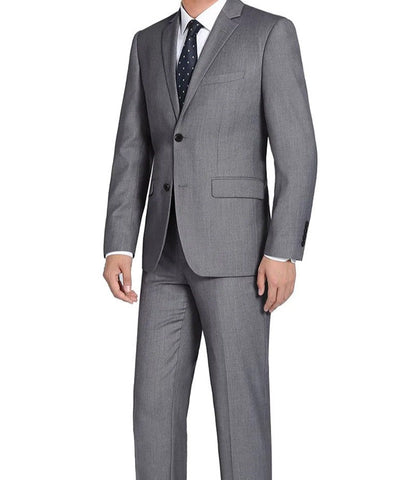 Bevagna Collection - Gray 100% Virgin Wool Regular Fit Pick Stitched 2 Piece Suit 1 SO6508-3-Classic  - from alligatorwarehouse.com