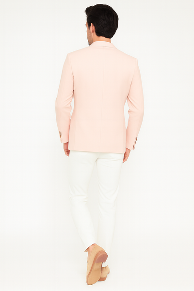 Men’s Blush Pink Slim Fit Blazer – Stylish Two-Button Sport Coat with Notch Lapel 7   - from alligatorwarehouse.com
