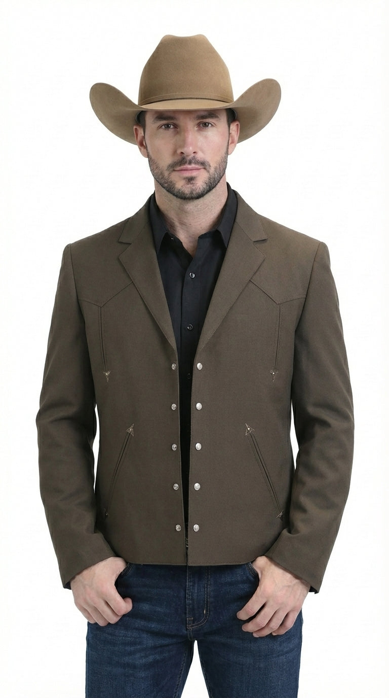 Mens Brown Western Blazer – Cowboy Style Casual Jacket Vintage Western Sport Coat Country Fashion Jacket