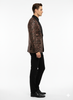 Men’s Black Shiny Designer Blazer with Red and Gold Pattern – Luxury Party & Wedding Jacket 5   - from alligatorwarehouse.com