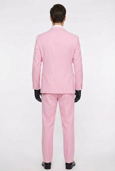 Men’s Pink Two-Piece Suit – Classic Fit Formal Jacket and Tailored Pants 3   - from alligatorwarehouse.com