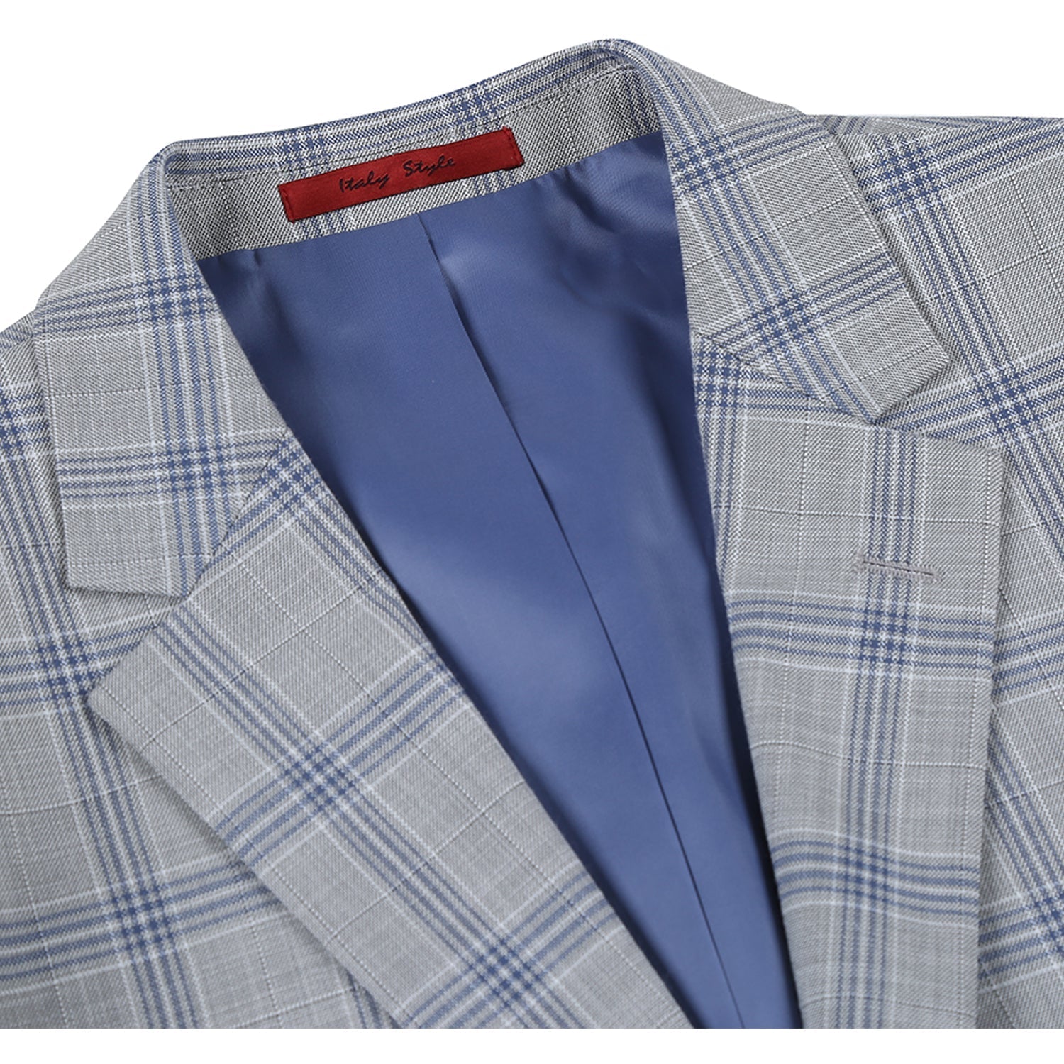 293-15 Men's Slim Fit Notch Lapels Light Gray Check Suits 3 SO6293-15 slim suits_38L  - from alligatorwarehouse.com
