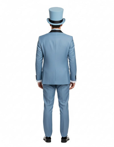 Dumb and Dumber Light Blue Tuxedo Costume for Men with Matching Top Hat – Classic 90s Party and Halloween Suit 3   - from alligatorwarehouse.com