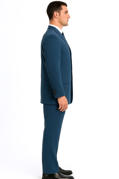 Mens Steel Blue 3-Button Classic Suit – Formal Business Attire with Vest, Tie and Pocket Square 3   - from alligatorwarehouse.com