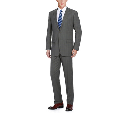292-2 Men's Two Piece Classic Fit Windowpane Check Dress Suit 2 SO6292-2 classic suits_34S  - from alligatorwarehouse.com