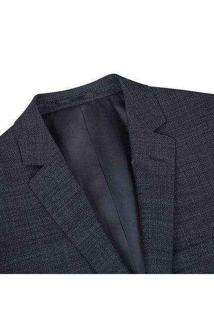 Men’s Charcoal Wool Blend Slim Fit 2 Piece Suit, 2 Button Formal Wedding Business Suit