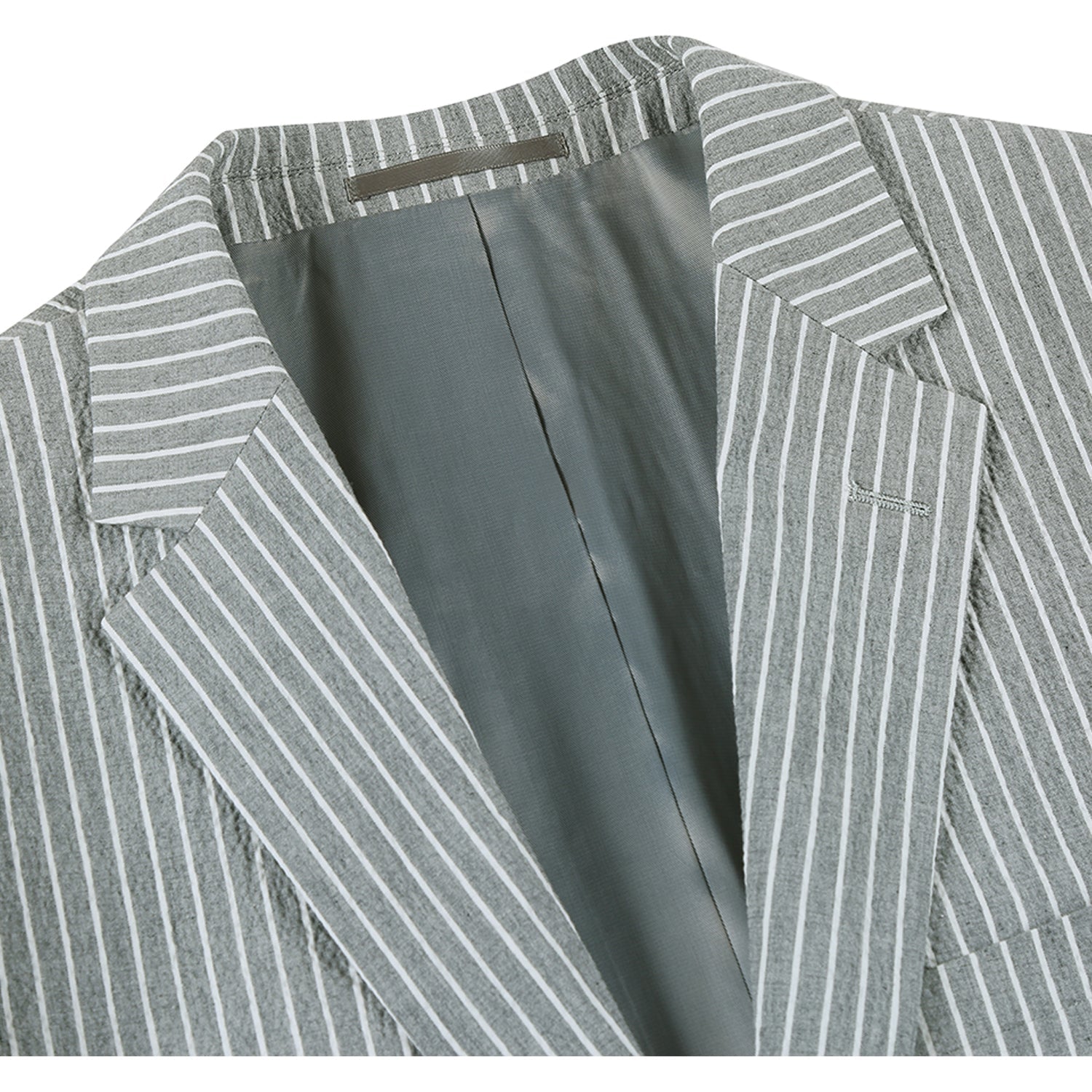 611-1 Men's Slim Fit Notch Lapels Gray Stripe Cotton Suits 3 SO6611-1 slim suits_38L  - from alligatorwarehouse.com