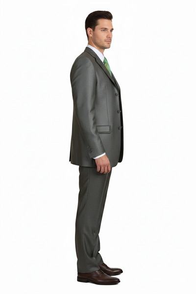 Men’s Olive Green 3-Piece Suit – Classic Fit with Vest and Tie Pleated Pants Three Buttons 3   - from alligatorwarehouse.com
