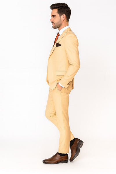 Mens Peach 3-Piece Suit – Double-Breasted Vest, Notch Lapel Blazer, Slim Fit Dress Pants 2   - from alligatorwarehouse.com