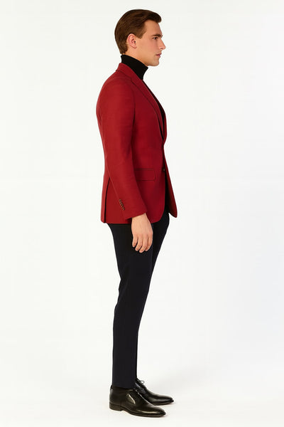 Men’s Burgundy Red - Wine  Two-Button Sport Coat – Stylish Blazer for Business, Parties 3   - from alligatorwarehouse.com