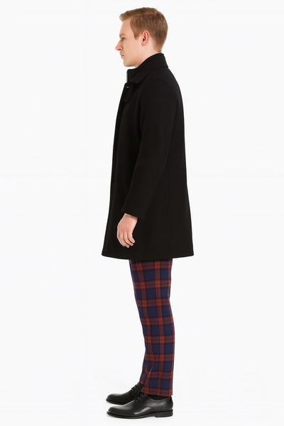 Mens Black Wool Overcoat – Classic Single-Breasted Winter Coat for Business and Formal Wear 3   - from alligatorwarehouse.com