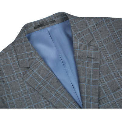 293-5 Men's Two Piece Classic Fit Windowpane Check Dress Suit 3 SO6293-5 classic suits_36S  - from alligatorwarehouse.com