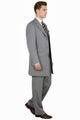 Mens Zoot Suit - Light Gray 3-Piece Suit with Vest – Classic Business and Wedding Formal Wear - 1920s Fashion