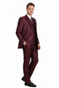 Mens Burgundy 3-Piece Suit – Burgundy Three Buttons Vested Suit - Pleated Pants Classic Fit Athletic Cut 3   - from alligatorwarehouse.com