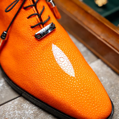 Marco Di Milano Rimini Orange Genuine Stingray Exotic Lace-Up Dress Shoes - view 8