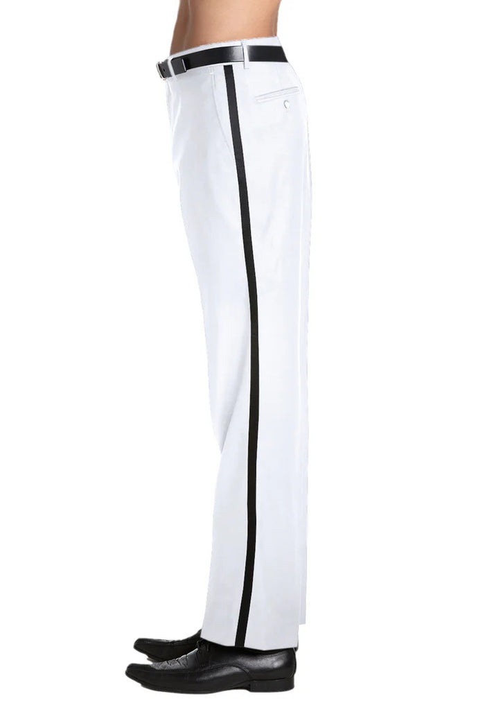 Mens Dress Tuxedos Pants in Color Flat Front No Pleat